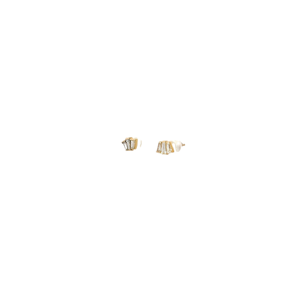 14K WHITE GOLD .35CT F VS2 BAGUETTE SHAPED DIAMOND EARRINGS