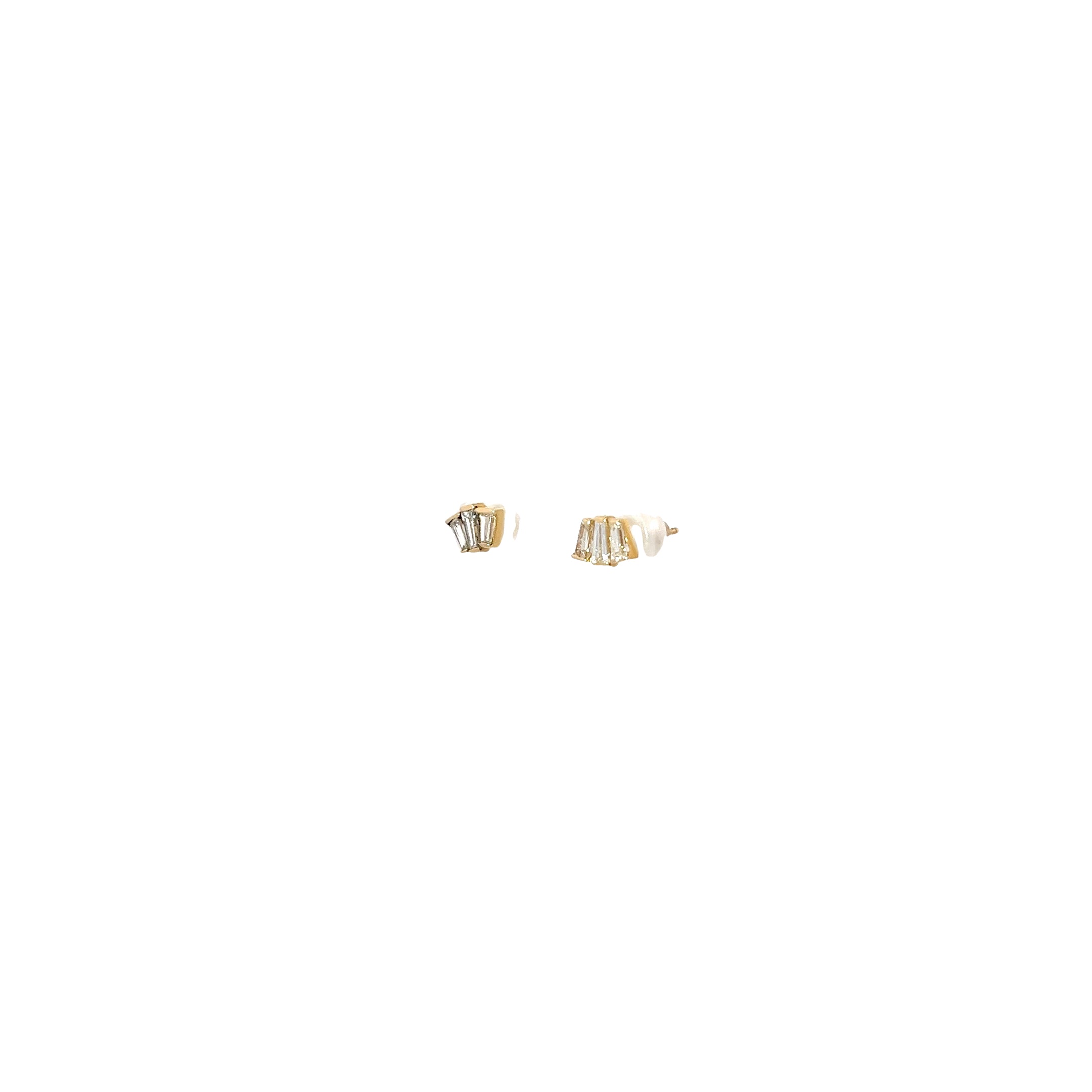 14K WHITE GOLD .35CT F VS2 BAGUETTE SHAPED DIAMOND EARRINGS
