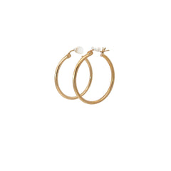 14k Yellow Gold 1.90gram Medium Thin Hoop Earrings