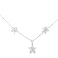 18k White Gold 1.00ct Total Weight F VS2 Marquise Flower (5) Pedal Earring and Pendant Set