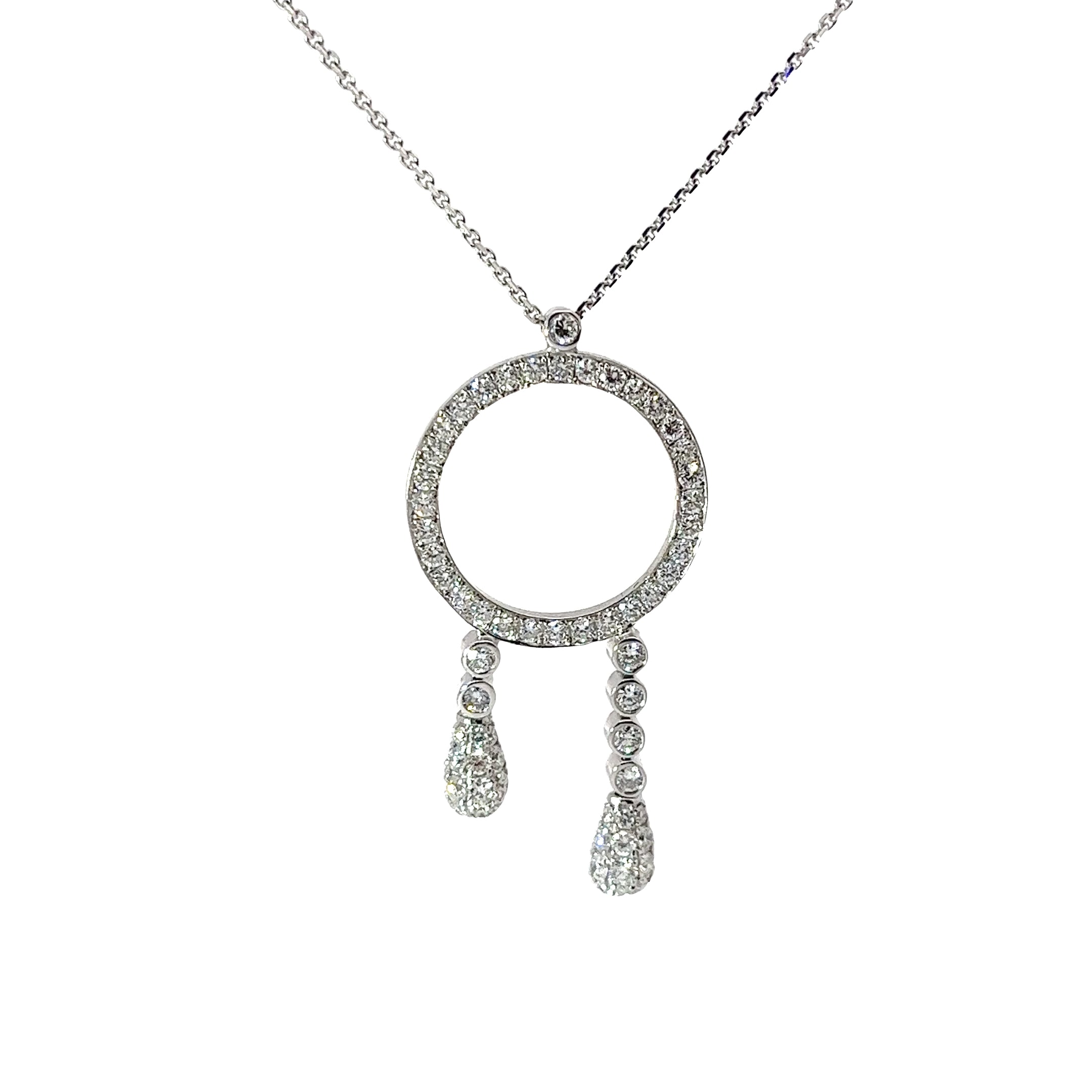 18k White Gold 1.20ct F VS2 Round Diamond Eternity Necklace