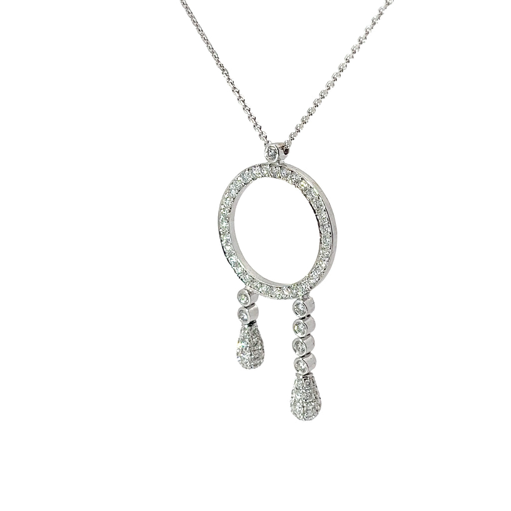 18k White Gold 1.20ct F VS2 Round Diamond Eternity Necklace