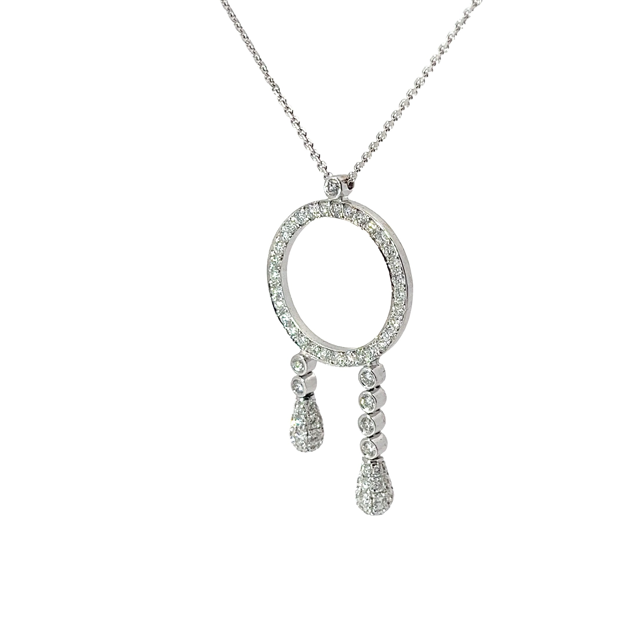 18k White Gold 1.20ct F VS2 Round Diamond Eternity Necklace