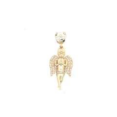 14k Two Toned .55ct G VS2 Round Diamond  Boy Angel Charm 7.1 Gram