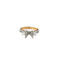 Platinum/ 18k Rose Gold .83ct G/H VS 1 Round Diamond Venetian Lace Bead Semi-Mounting Ring