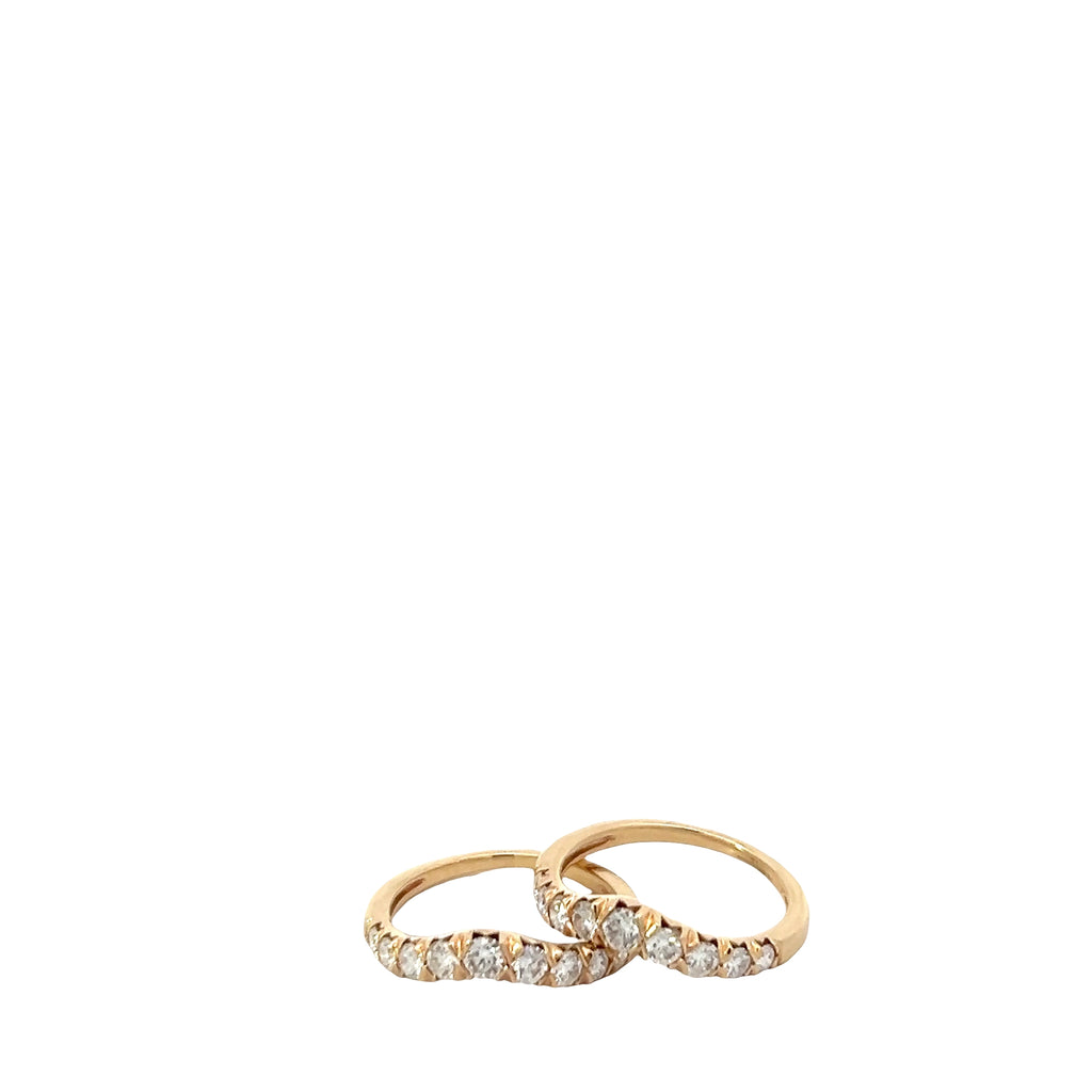 14k Yellow Gold .50ct F VS2 Round Diamond Curved Wedding Band
