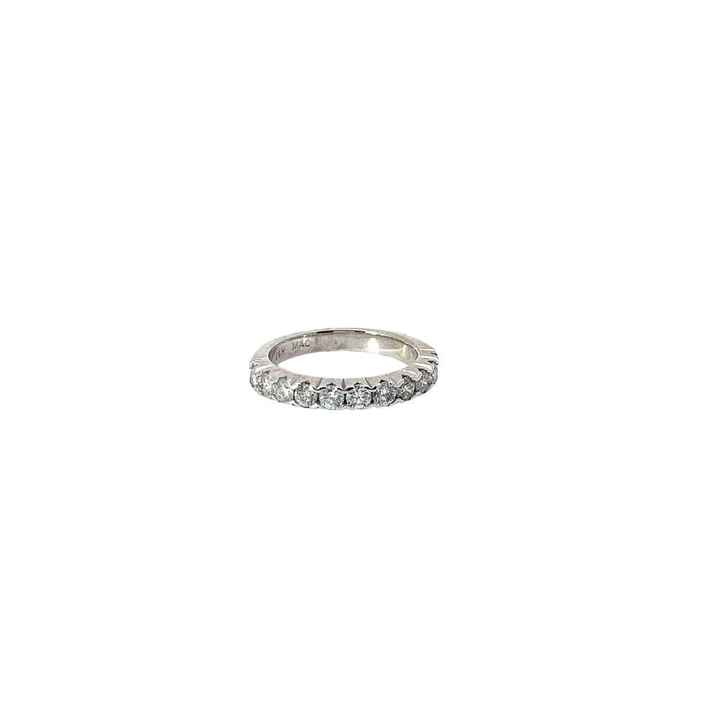 14k White Gold .85cts G VS2 Round Diamond Wedding Band Size 6