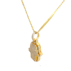 14k Yellow Gold 1.50ct G VS2 Round Diamond Pave Set Khamsa 10.6 grams