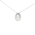 14k White Gold .50ct H SI1 Round Diamond Oval Necklace