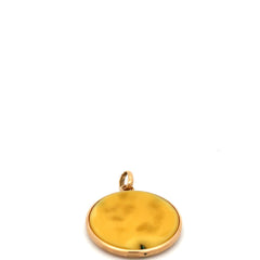 18k Yellow Gold Medaille Ancienne Vierge en Ivoire et Or Signee J.A. Briquemont