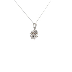 18k White Gold.58ct Baguette F SI1 Diamond and .42ct F SI1 Round Diamond Necklace