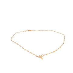10k Yellow Gold Anklet Bracelet with Sideways Cross 10"inch .04 gram