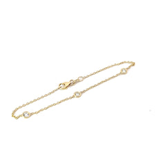 14k Yellow Gold .15ct G VS2 (3) Round Diamond By the Yard Bracelet