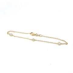 14k Yellow Gold .15ct G VS2 (3) Round Diamond By the Yard Bracelet