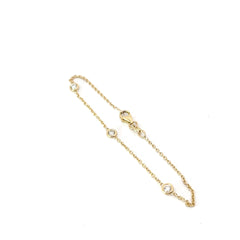 14k Yellow Gold .15ct G VS2 (3) Round Diamond By the Yard Bracelet