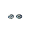 14k White Gold 3.40ct Round Blue Sapphire and 1.08ct G VS2 Round Diamond Cuff links