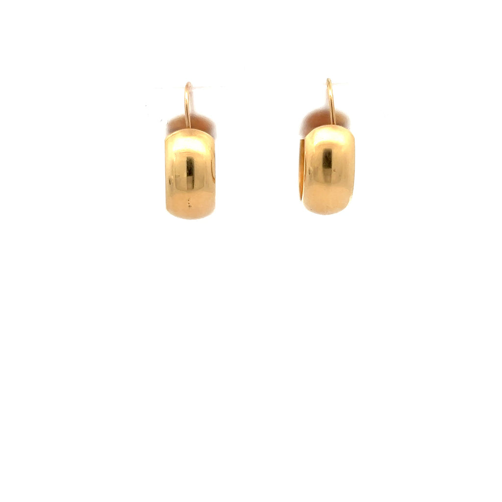 14k Yellow Gold 4.30 Gram Small Wide Hoop Earrings 4.3 gram