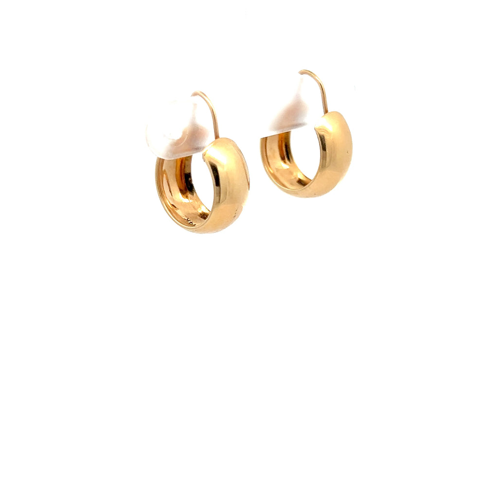 14k Yellow Gold 4.30 Gram Small Wide Hoop Earrings 4.3 gram