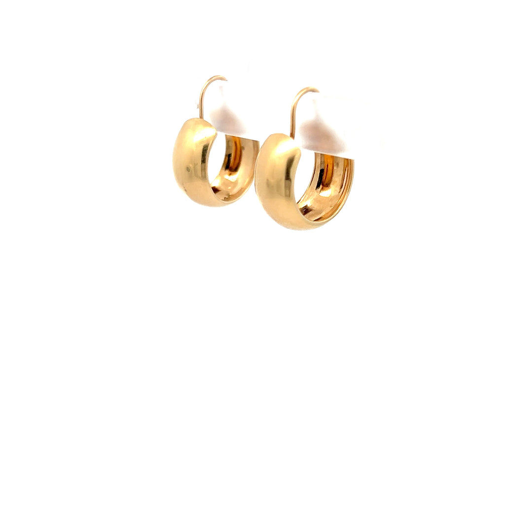 14k Yellow Gold 4.30 Gram Small Wide Hoop Earrings 4.3 gram