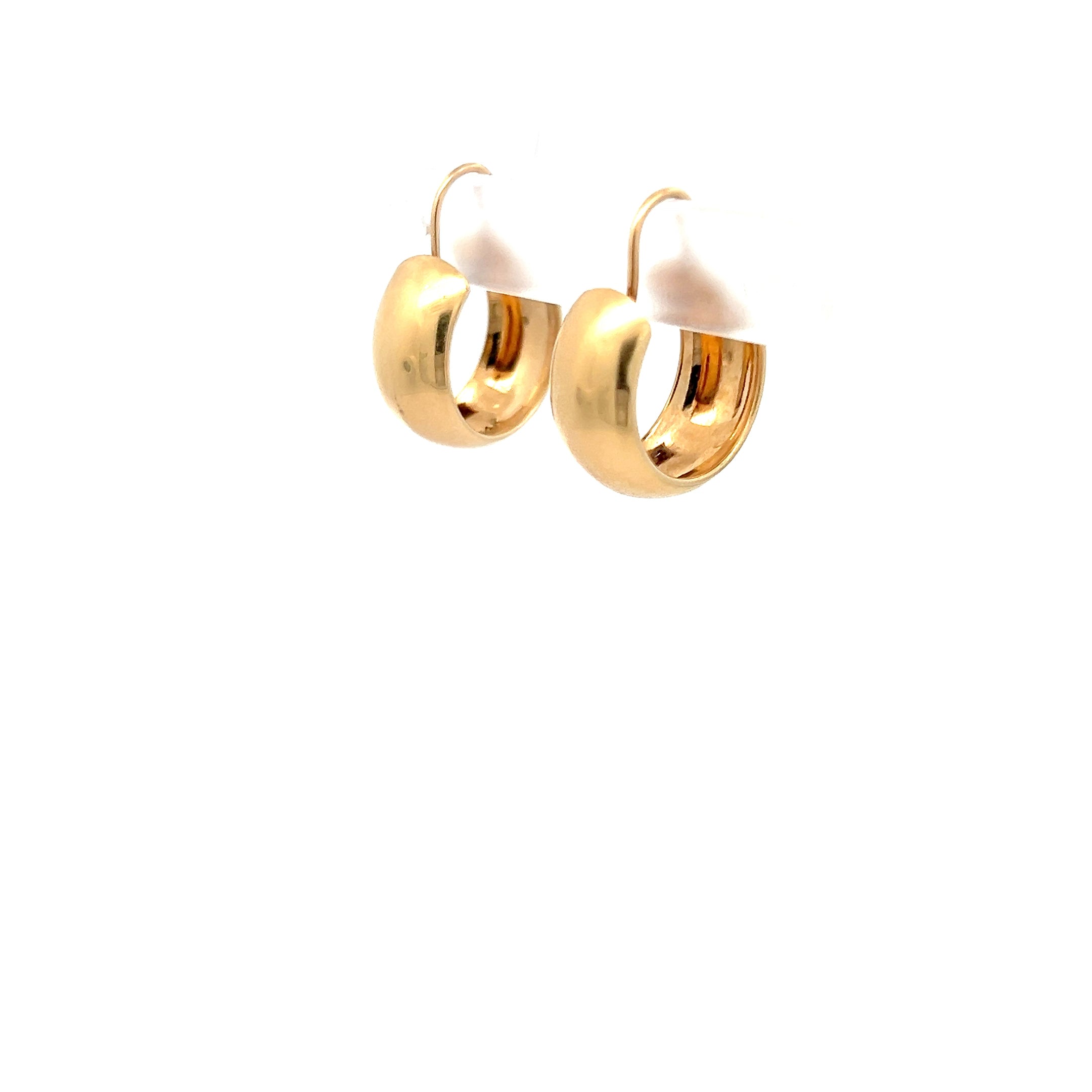 14k Yellow Gold 4.30 Gram Small Wide Hoop Earrings 4.3 gram
