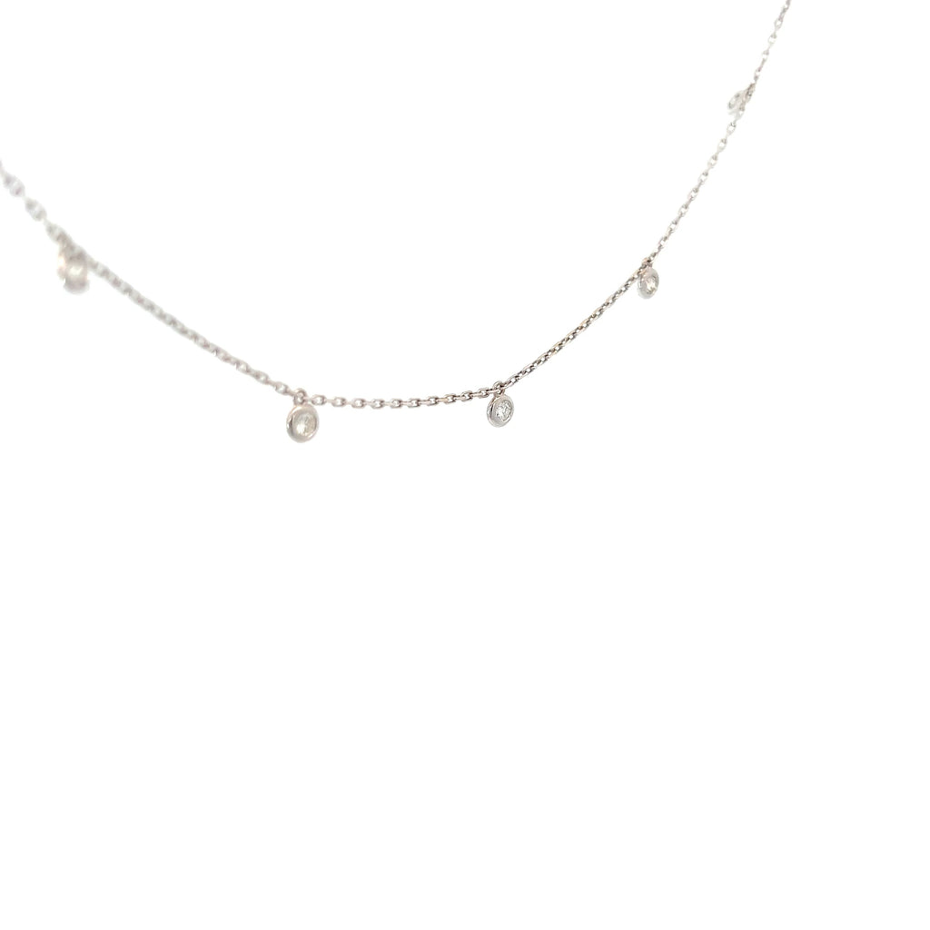 14k White Gold .30ct G SI1 Round Diamond by the Yard Necklace