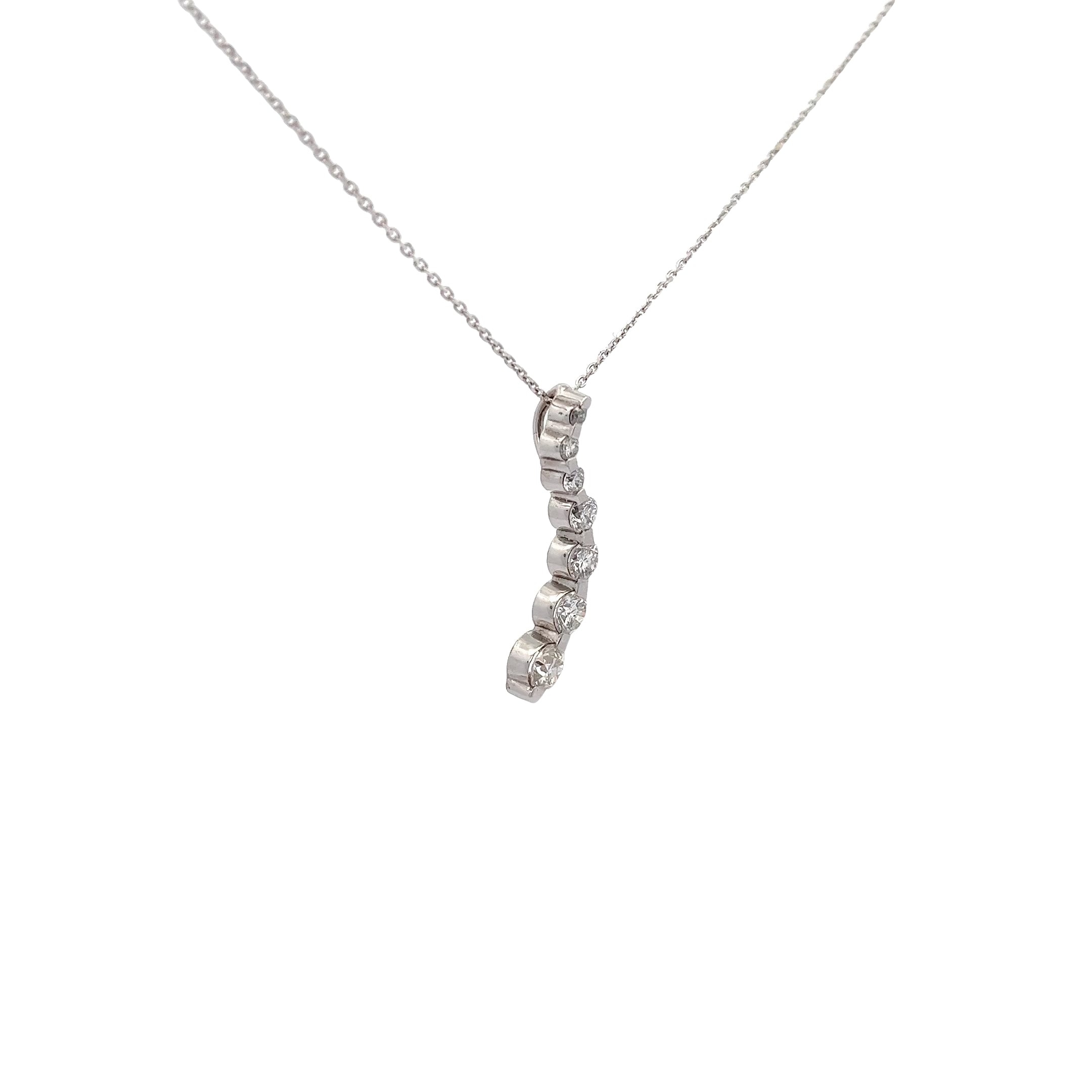 Ladies 14k white gold Diamond Journey Necklace