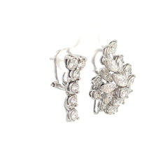 18k White Gold 14.00ct G VS2 Round Diamond and South Sea Salt Water Pearl Interchangeable Diamond /Pearl Dangle Earrings