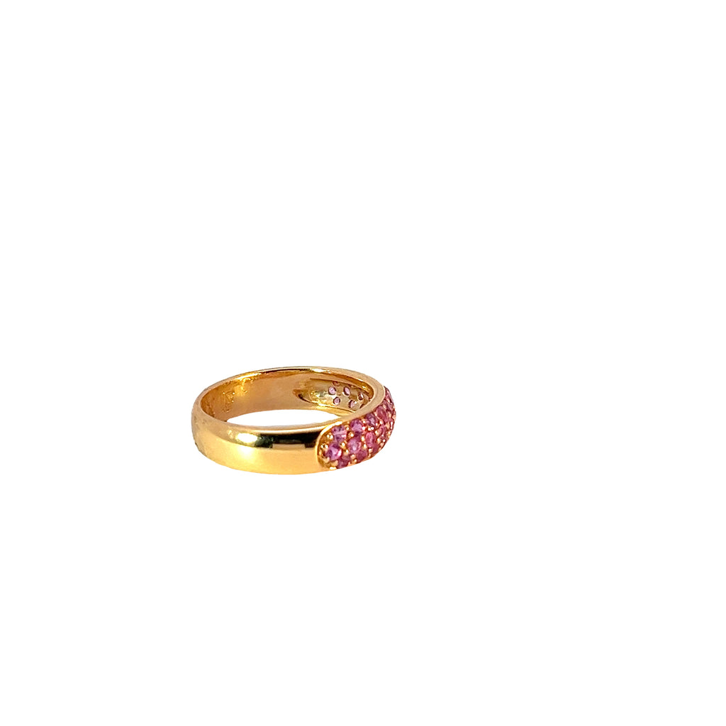 18k Rose Gold 1.00ct Round Pink Sapphire Band Size 6.5