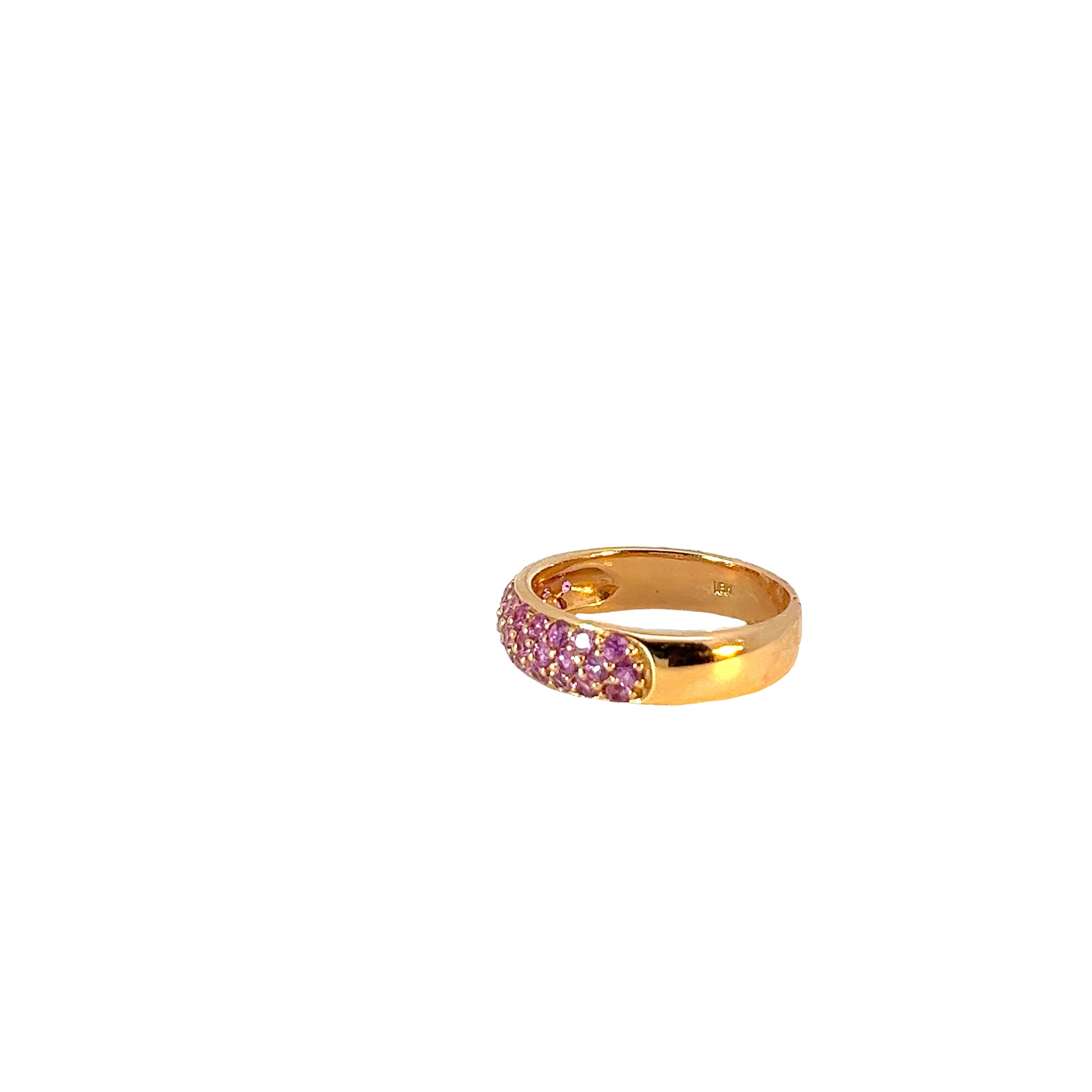 18k Rose Gold 1.00ct Round Pink Sapphire Band Size 6.5