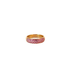 18k Rose Gold 1.00ct Round Pink Sapphire Band