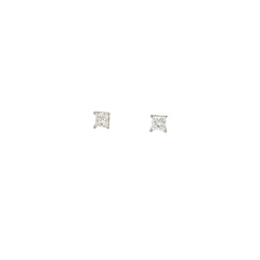 14k white gold .75ct G VS1 Princess Cut diamond studs