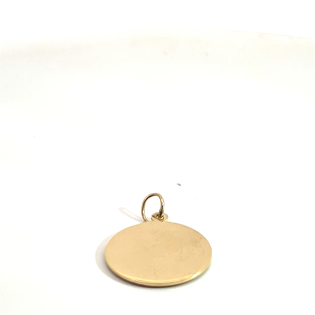 14k Yellow Gold Round St. Jude Thaddeus Coin Pendant 3.7 Gram / 20 mm