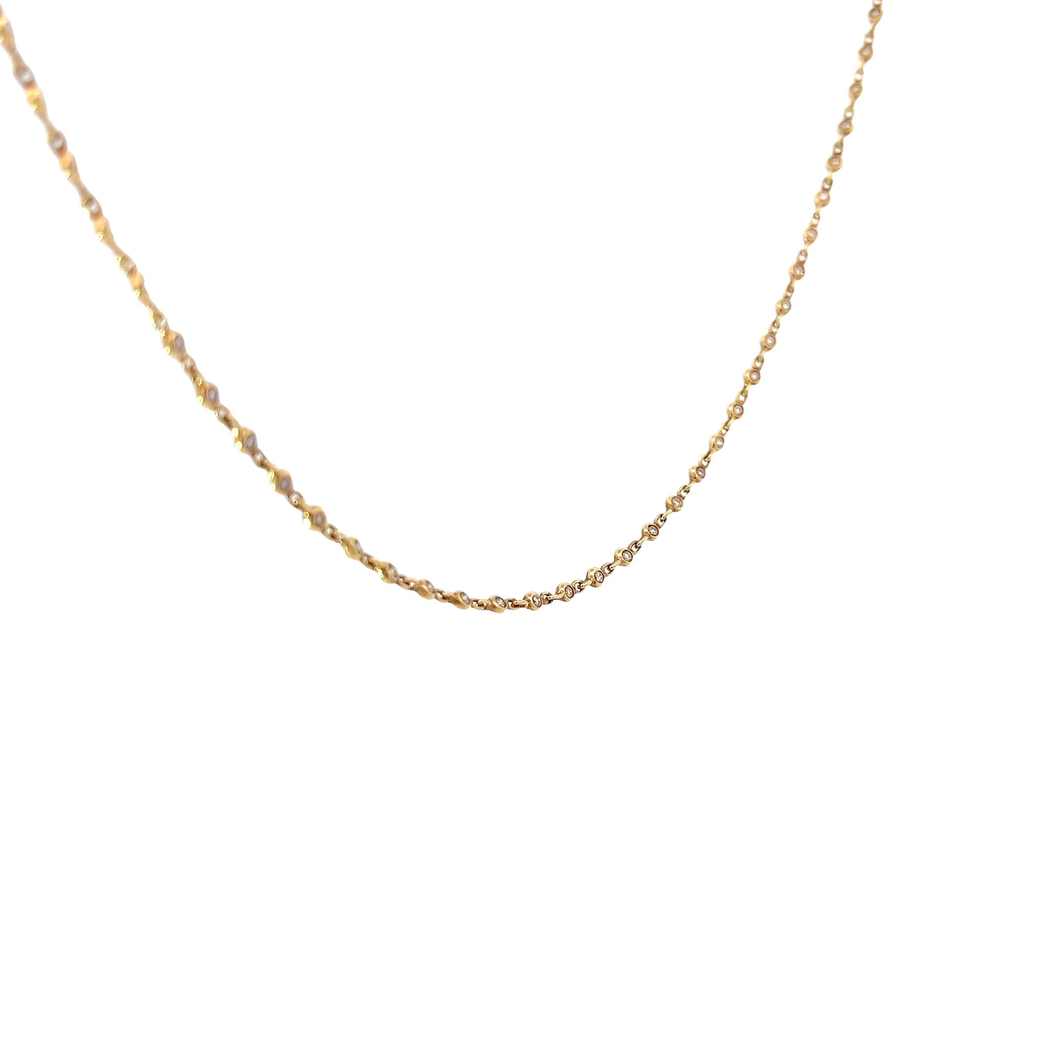 14k Yellow Gold 1.03ct G VS2 Round Diamonds By the Yard Necklace