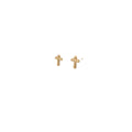 14k Yellow Gold Cross Stud Earrings
