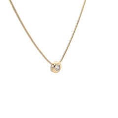 14k Yellow Gold .50ct F SI2 Round Diamond Snake Chain Necklace 1.7mm 16" inch