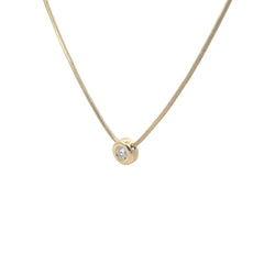 14k Yellow Gold .50ct F SI2 Round Diamond Snake Chain Necklace 1.7mm 16" inch