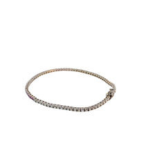 14k White Gold 3.00ct G VS2 Round Diamond and 1.80ct Round Pink Sapphire Tennis Bracelet