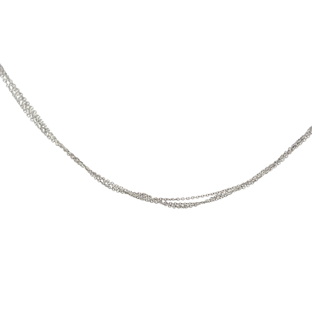 14k White Gold 4.9 Gram (3) Row Necklaces