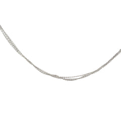 14k White Gold 4.9 Gram (3) Row Necklaces