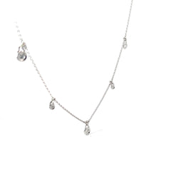 18k White Gold .50ct F VS2 Round Diamond Dangle Diamond Necklace