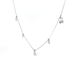 18k White Gold .50ct F VS2 Round Diamond Dangle Diamond Necklace