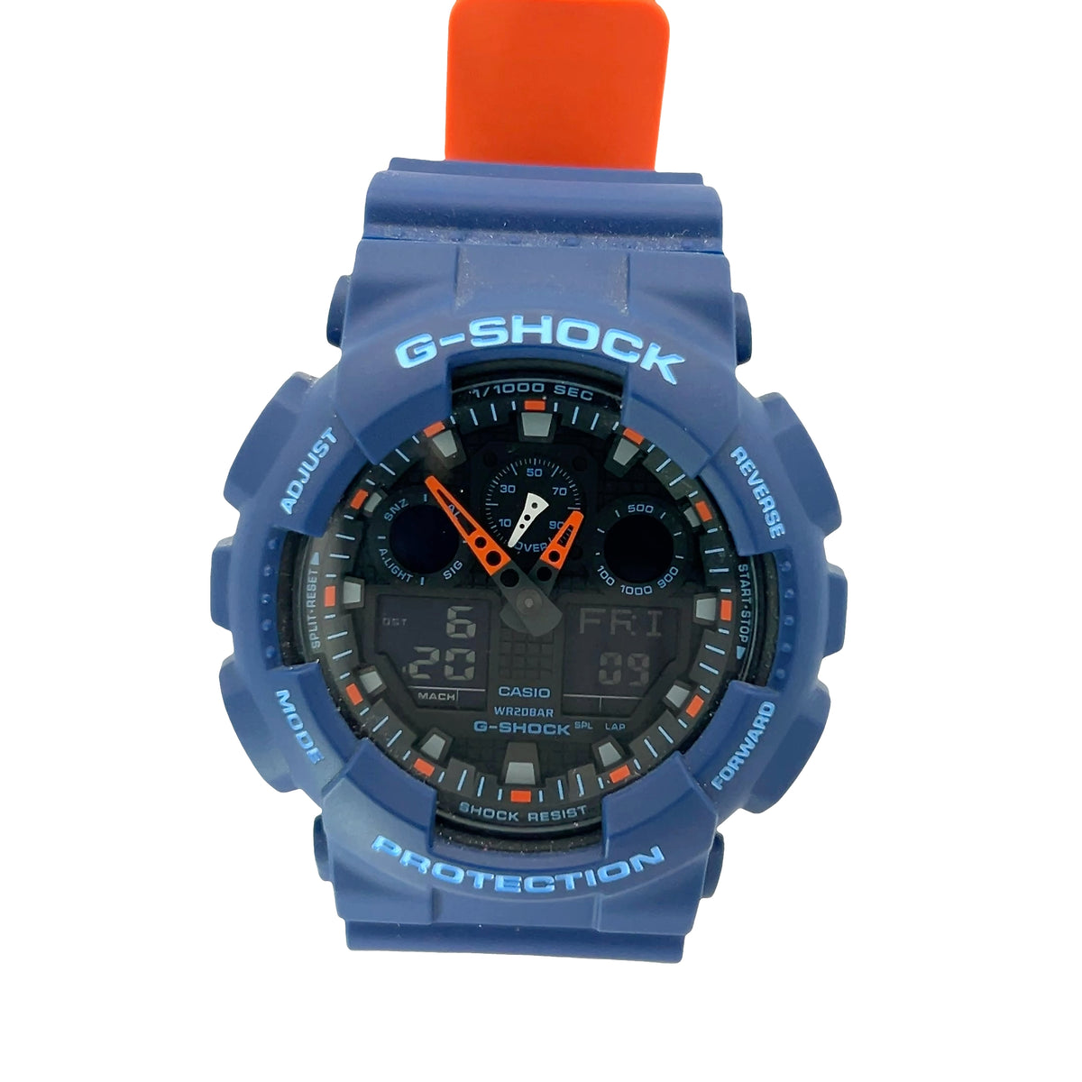 Royal Blue Case/Black, Orange Dial
