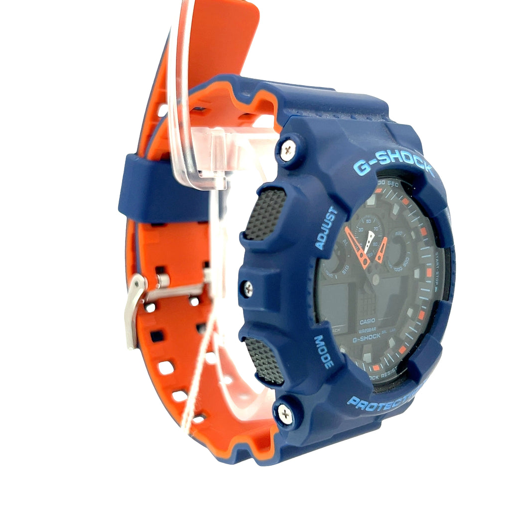 Royal Blue Case/Black, Orange Dial