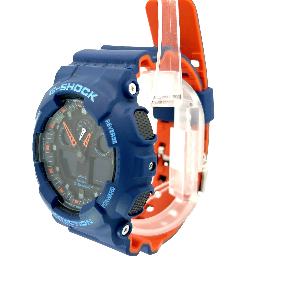 Royal Blue Case/Black, Orange Dial
