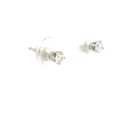 14k White Gold .30ct F I1 Round Baby Stud Earrings
