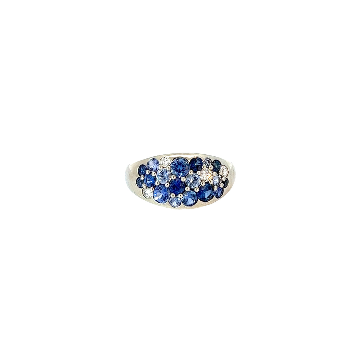 Ladies 18k white gold Blue Sapphire ring