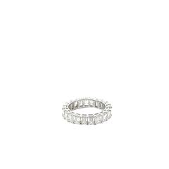 18k White Gold 4.32ct F VS2 Emerald Cut Diamond Eternity Ring