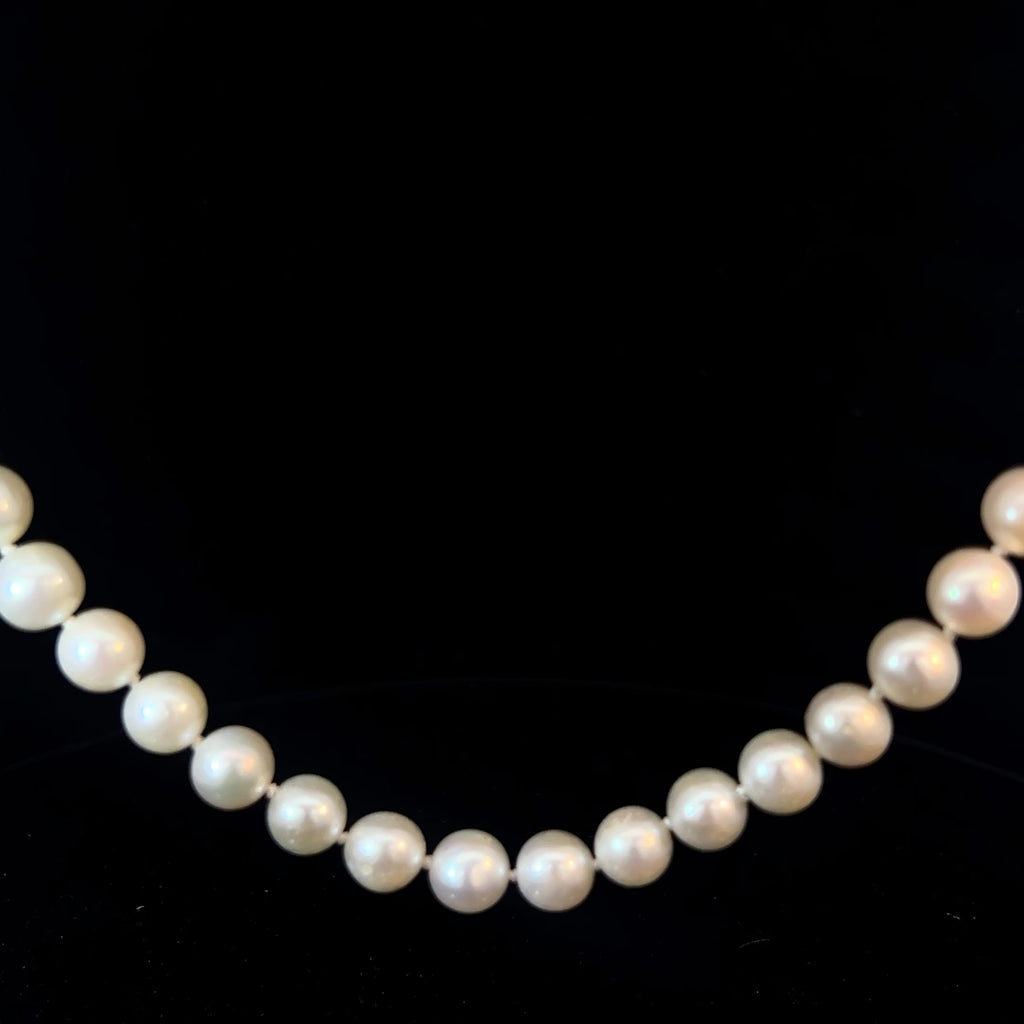 Natural Japanese Akoya Pearl 7.5mm Bracelet/ Necklace combo White Pink Luster Necklace 24"inch