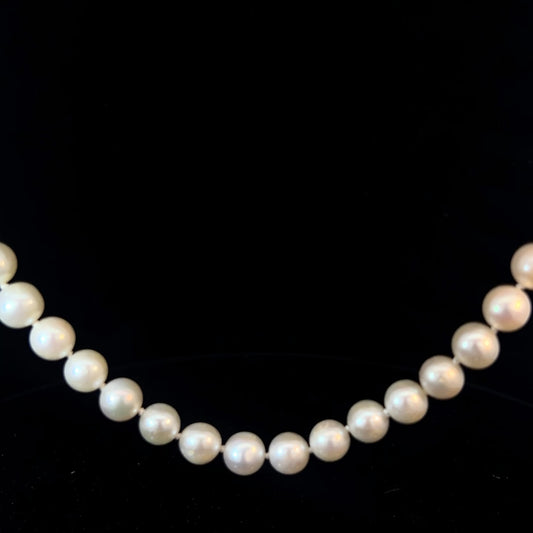 Natural Japanese Akoya Pearl 7.5mm Bracelet/ Necklace Combo White Pink Luster Necklace 24"
