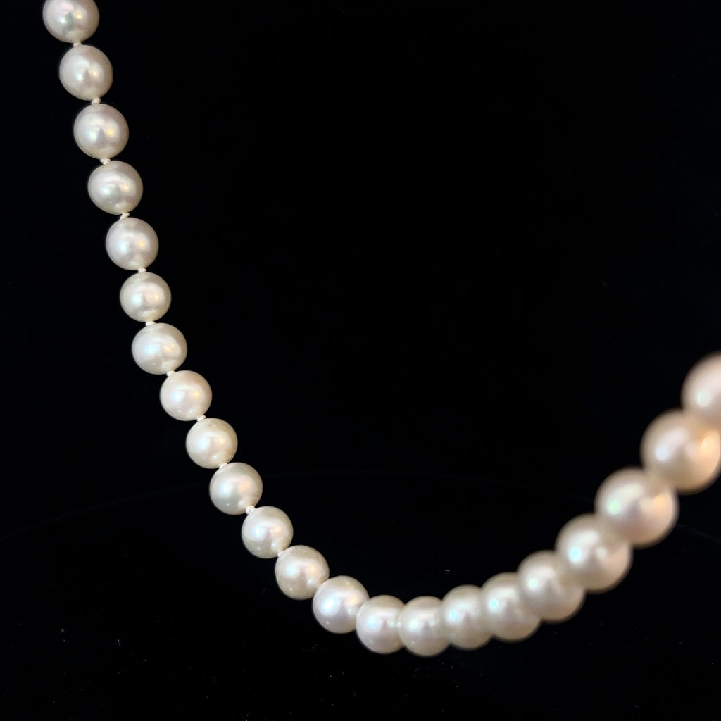 Natural Japanese Akoya Pearl 7.5mm Bracelet/ Necklace combo White Pink Luster Necklace 24"inch